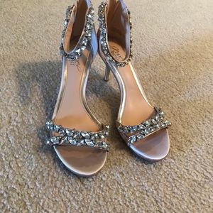 Zip up back diamond heels